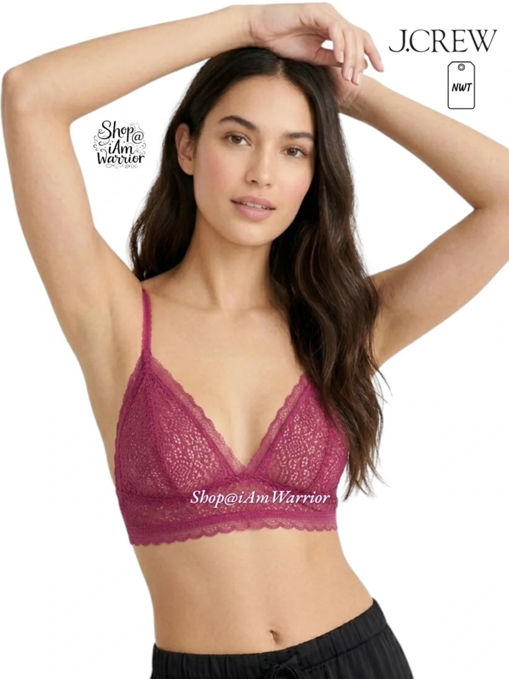 J.Crew NWT raspberry pink lace bralette *shop@iamwarrior